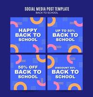 Back to School Web Banner for Social Media Square Poster, banner, space area and background vector