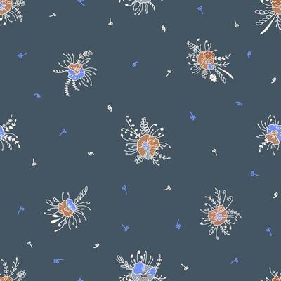 Seamless vintage pattern with delicate pastel little flowers.