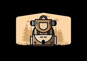 Simple camping bag illustration design vector