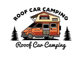 Camping on roof car illustration design vector