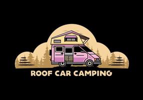 Camping on roof car illustration design vector