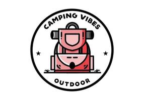 Simple camping bag illustration design vector