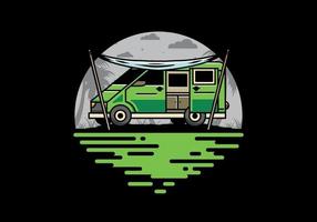 Van camper and flysheet illustration design vector