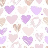 Seamless pattern with hearts in vintage colors for wrapping paper. vector