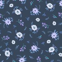 Seamless floral pattern on a dark background. vector