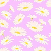 Seamless watercolor vector pattern with chamomile.