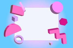 Frame with geometric shapes 3D vector