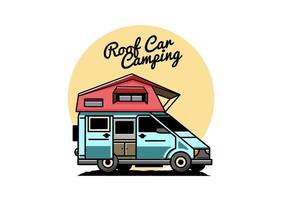 Camping on roof car illustration design vector