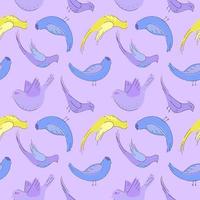 seamless pattern with birds in the doodle style vector