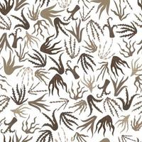 Seamless pattern with seaweed on a white   background. vector