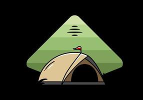 Dome tent camping illustration badge design vector