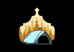 Dome tent camping illustration badge design vector