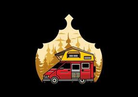 Camping on roof car illustration design vector