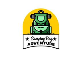 Simple camping bag illustration design vector