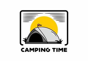 Dome tent camping illustration badge design vector