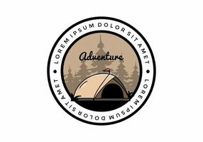 Dome tent camping illustration badge design vector