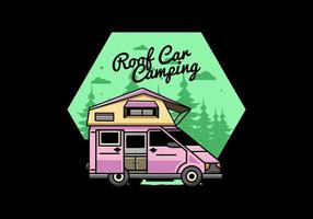 Camping on roof car illustration design vector