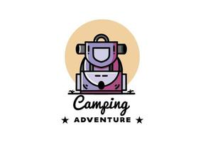 Simple camping bag illustration design vector