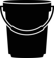 Black Bucket Vector Icon Illustration