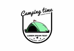 Dome tent camping illustration badge design vector