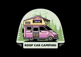 Camping on roof car illustration design vector