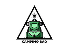 Simple camping bag illustration design vector