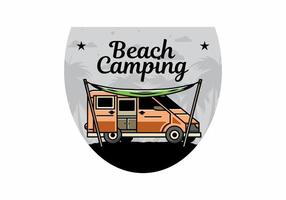 Van camper and flysheet illustration design vector