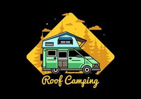 Camping on roof car illustration design vector