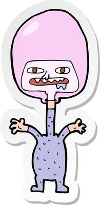 sticker of a cartoon space alien