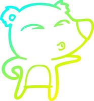 cold gradient line drawing cartoon explaining polar bear vector