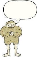 cartoon bigfoot and speech bubble vector