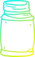 cold gradient line drawing cartoon glass jar vector