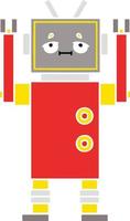 robot de dibujos animados retro de color plano vector