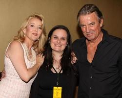 LOS ANGELES, AUG 26 - Melody Thomas Scott, Cathy Tomas, Eric Braeden attending the Young and Restless Fan Dinner 2011 at the Universal Sheraton Hotel on August 26, 2011 in Los Angeles, CA photo