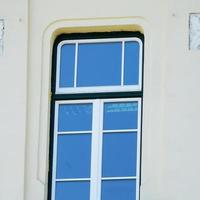 Close-up window in Romanian architectural style photo