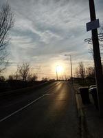 Sunset at richmeadow square in Budapest photo