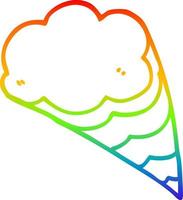 rainbow gradient line drawing cartoon decorative cloud element vector