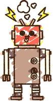 dibujo de tiza de robot vector