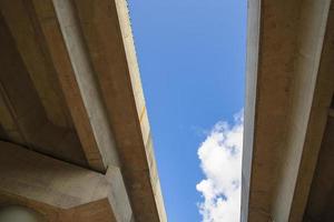 Skyward view of Bhanga intersection  the highway bridge  in Dhaka-Bangladesh photo