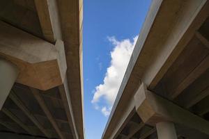 Skyward view of Bhanga intersection  the highway bridge  in Dhaka-Bangladesh photo