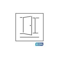 ilustración de vector de icono de puerta