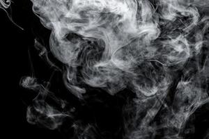 white smoke isolated on black background, abstract powder, water spray, Add smoke effect photo