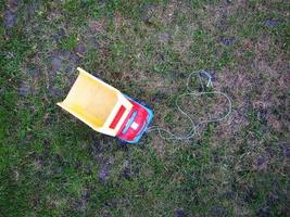 Photo on theme of plastic large children's toy truck