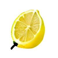 lemon fruit and half cut lemon isolated on white background Clipping Path photo