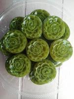 Thai dessert food green round flower pattern Thai dessert, food, green round flower pattern photo