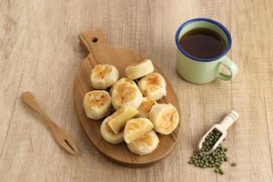 Bakpia, Bakpia Pathok is a typical Yogyakarta food made from a mixture of green beans, cheese and sugar, which is wrapped in flour, then baked. photo