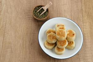 Bakpia, Bakpia Pathok is a typical Yogyakarta food made from a mixture of green beans, cheese and sugar, which is wrapped in flour, then baked. photo
