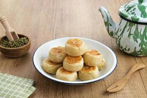 Bakpia, Bakpia Pathok is a typical Yogyakarta food made from a mixture of green beans, cheese and sugar, which is wrapped in flour, then baked. photo