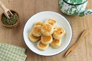Bakpia, Bakpia Pathok is a typical Yogyakarta food made from a mixture of green beans, cheese and sugar, which is wrapped in flour, then baked. photo