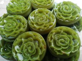 Thai dessert food green round flower pattern Thai dessert, food, green round flower pattern photo